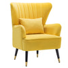 Luxury Velvet Armchair Oyster Shell Wingback Chair Upholstered Seat Leisure Sofa