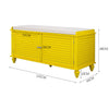Upholstered Bed End Bench Accent Lounge Sofa Window Seat 2 Doors Storage Cabinet