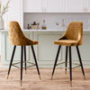 Pair Barstools Soft Upholstered Seat Kitchen Breakfast Counter Bar Stool Chair