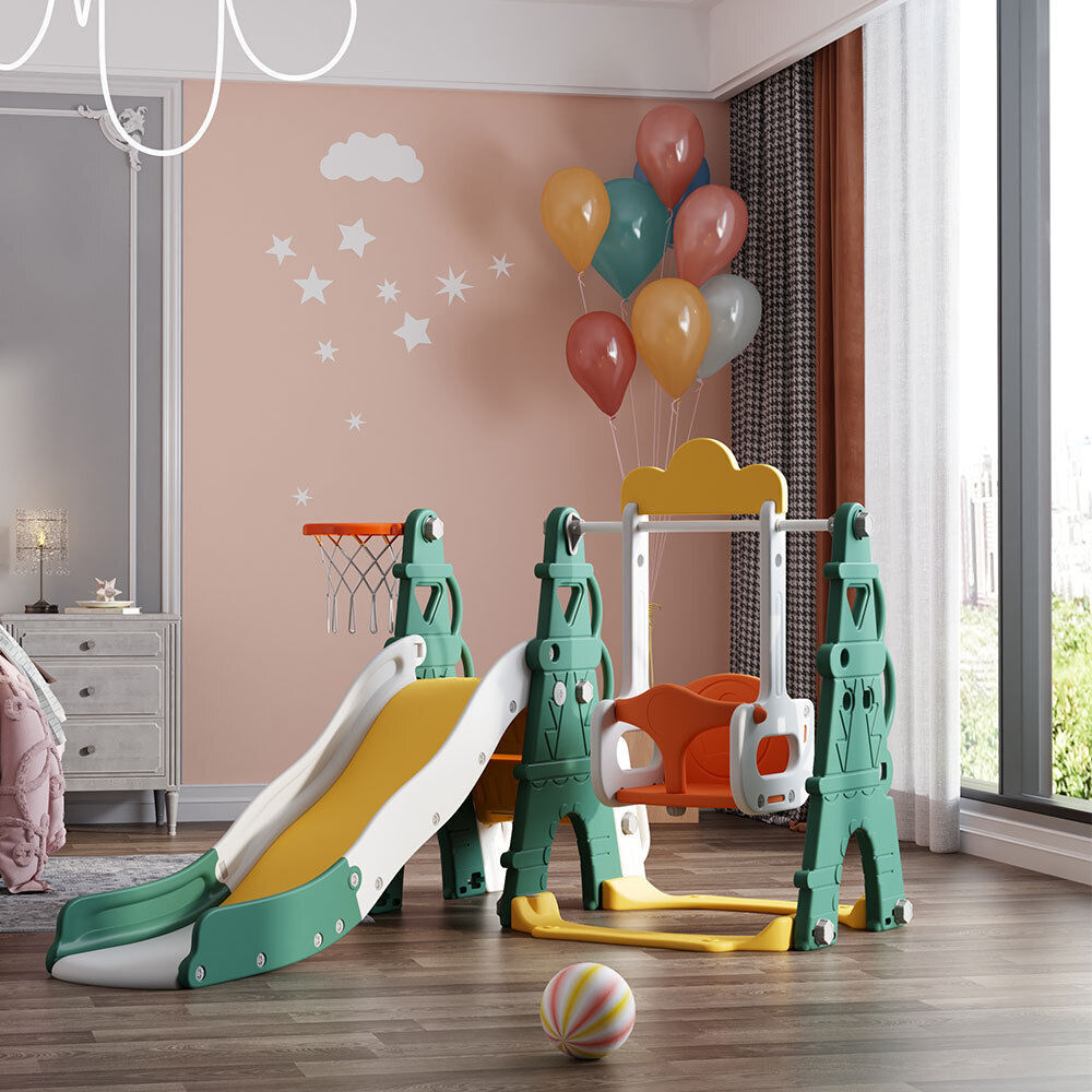 Kids Garden Slide & Swing Set Child Toddler Baby Climber Toy Indoor Outdoor Home
