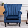 Upholstered Fabric Armchair Wing Back Fireside Chair Lounge Sofa Cushioned Seat