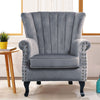 Upholstered Fabric Armchair Wing Back Fireside Chair Lounge Sofa Cushioned Seat