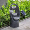 Solar Power Water Fountain Garden Water Feature with LED Light Indoor Outdoor