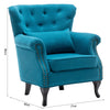 Upholstered Fabric Armchair Wing Back Fireside Chair Lounge Sofa Cushioned Seat