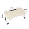 Wooden Notebook Laptop Computer Portable Table Rolling Castor Mobility Aid Table