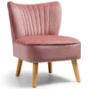 Upholstered Fabric Armchair Wing Back Fireside Chair Lounge Sofa Cushioned Seat