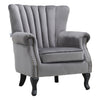 Upholstered Fabric Armchair Wing Fireside Chair Lounge Sofa Cushioned Seat