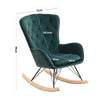 High Back Rocking Armchair Sofa Velvet Linen Solid Wood Swing Lounge Chair Seat
