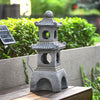 Solar Power Water Fountain Garden Water Feature with LED Light Indoor Outdoor