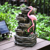 Solar Power Water Fountain Garden Water Feature with LED Light Indoor Outdoor