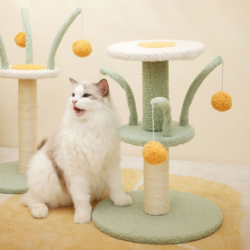 Cat Tree Scratching Post Tower Climbing Activity Centre Sisal Bed Toys Scratcher
