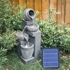 Solar Power Water Fountain Garden Water Feature with LED Light Indoor Outdoor