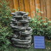 Solar Power Water Fountain Garden Water Feature with LED Light Indoor Outdoor