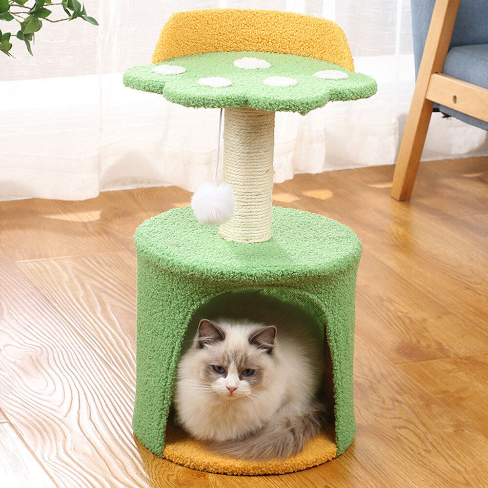 Cat Tree Scratching Post Tower Climbing Activity Centre Sisal Bed Toys Scratcher