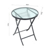 Outdoor Furniture Round Table Glass Top Coffee Dining Balcony Leisure Chair Seat