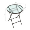 Outdoor Furniture Round Table Glass Top Coffee Dining Balcony Leisure Chair Seat