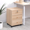 Mobile 3 Drawers Filing Cabinets Printer Stand Pedestal Lockable Bedside Table