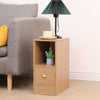 Slim Tall Bedside Table Cabinet with Drawer & Storage Space for Bedroom