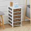 Rolling Cosmetic Case Makeup Trolley Brush Storage 3/4/5/6 Drawers Organiser Box