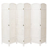 4/6 Panel Solid Weave Wicker Wood Room Divider Partition Screen Shelf Optional
