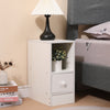 Slim Tall Bedside Table Cabinet with Drawer & Storage Space for Bedroom