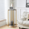 90cm Plant Stand 2/3-Tier Flower Holder Tall Side End Table with Golden Frame