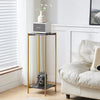90cm Plant Stand 2/3-Tier Flower Holder Tall Side End Table with Golden Frame