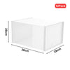 12x Transparent Shoe Display Boxes Sneaker Trainers Organizer Box Case Stackable