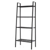 Industrial 4-Tier Storage Shelves Ladder Bookshelf Metal Frame Bookcase Display