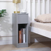 Slim Tall Bedside Table Cabinet with Drawer & Storage Space for Bedroom