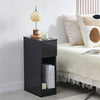 Slim Tall Bedside Table Cabinet with Drawer & Storage Space for Bedroom