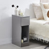 Slim Tall Bedside Table Cabinet with Drawer & Storage Space for Bedroom