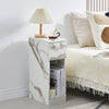 Slim Tall Bedside Table Cabinet with Drawer & Storage Space for Bedroom