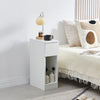 Slim Tall Bedside Table Cabinet with Drawer & Storage Space for Bedroom