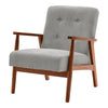 Solid Wood Frame Scandi Fabric Tub Armchair Padded Single Sofa Couch Loveseat UK