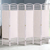 4/6 Panel Solid Weave Wicker Wood Room Divider Partition Screen Shelf Optional