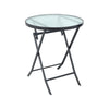 Glass Folding Garden Outdoor Large Bistro Dining Glass Table 4 Seater Patio UK