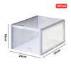 12x Transparent Shoe Display Boxes Sneaker Trainers Organizer Box Case Stackable