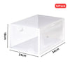 12x Transparent Shoe Display Boxes Sneaker Trainers Organizer Box Case Stackable