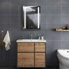 Led Illuminated Bathroom Mirror Cabinet With Shaver Socket Demister Touch Sensor