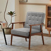Solid Wood Frame Scandi Fabric Tub Armchair Padded Single Sofa Couch Loveseat UK