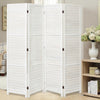 4/6 Panel Solid Weave Wicker Wood Room Divider Partition Screen Shelf Optional