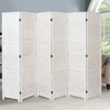 4/6 Panel Solid Weave Wicker Wood Room Divider Partition Screen Shelf Optional