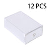 12x Transparent Shoe Display Boxes Sneaker Trainers Organizer Box Case Stackable