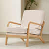 Solid Wood Frame Scandi Fabric Tub Armchair Padded Single Sofa Couch Loveseat UK