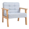 Solid Wood Frame Scandi Fabric Tub Armchair Padded Single Sofa Couch Loveseat UK