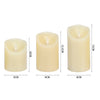3 OR 5PCS LED Flameless Candles Remote Flickering Pillar Timer Battery Operated