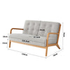 Mid Century Loveseat Sofa Wood Legs Couch Armchair Living Room Settee Kids Adult