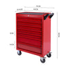 Steel Storage Cabinet Garage Storage Unit on Wheels Lockable Cupboard Tool Box