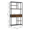 Industrial Bookshelf Shelving Unit Rustic Wood Bookcase 5/6 Tier Storage Display